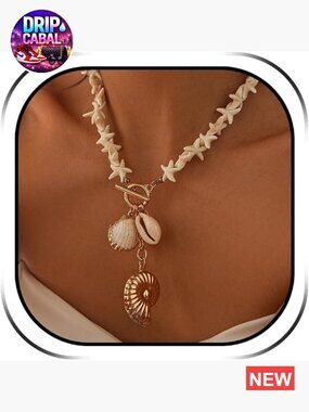 Layered Gold Shell Necklace Beach Vacation Accessories Summer Jewelry